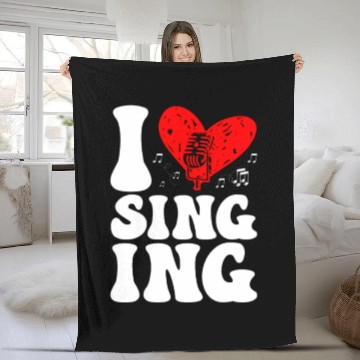 Discover I Love Singing Karaoke Singer Voice Coach Fleece Blankets
