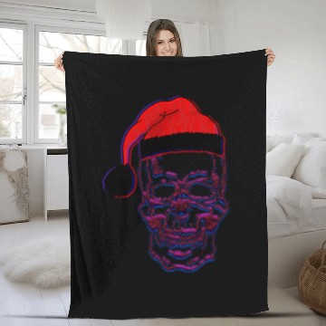 Discover Christmas Skull Fleece Blankets