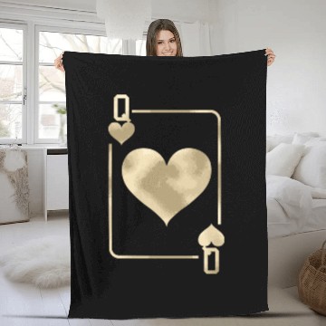 Discover Queen Of Hearts Playing Card Halloween Fleece Blankets