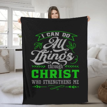 Discover I can do all things Christian Quote Fleece Blankets