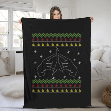 Discover Ugly Christmas Love Metal Music Heavy Rock Fleece Blankets