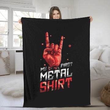 Discover Metal Kid Rock Sign Rock Hand First Metal Fleece Blankets