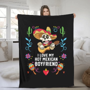 Discover I Love My Hot Mexican Boyfriend Mexico Pride Fleece Blankets