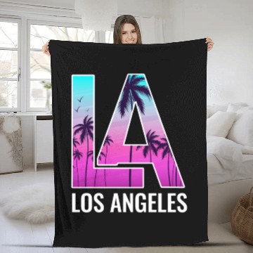 Discover Los Angeles LA California Gift Fleece Blankets