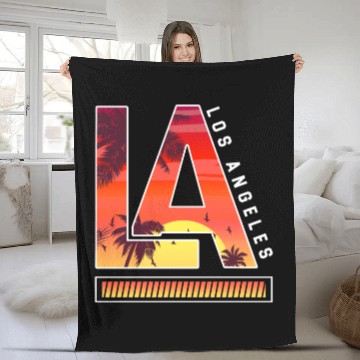 Discover Los Angeles LA California Gift Fleece Blankets