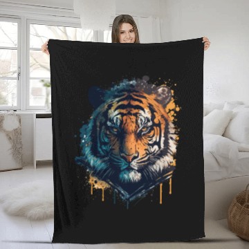 Discover Tiger for Animal Lovers Fleece Blankets