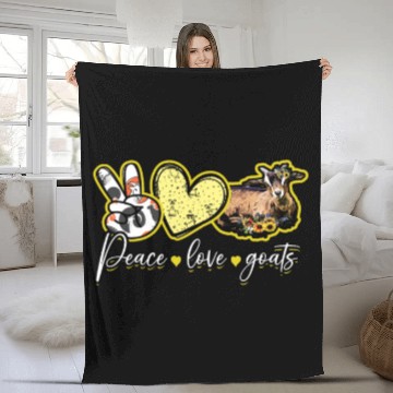 Discover Peace Love Goats - goat Fleece Blankets