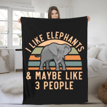 Discover I Like Elephants And Maybe Like 3 People Zookeeper Fleece Blankets