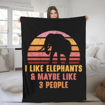 Discover I Like Elephants And Maybe Like 3 People Zookeeper Fleece Blankets