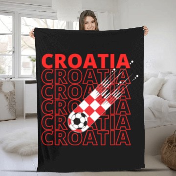 Discover World Croatia Soccer Vintage Fleece Blankets