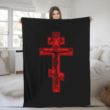 Discover Russian Orthodox Three Bar Cross Classic Fleece Blankets