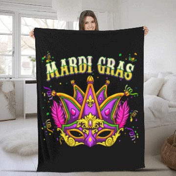 Discover Cool Mardi Gras Mask - Mardi Gras Fleece Blankets