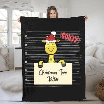 Discover Giraffe christmas funny prison Fleece Blankets