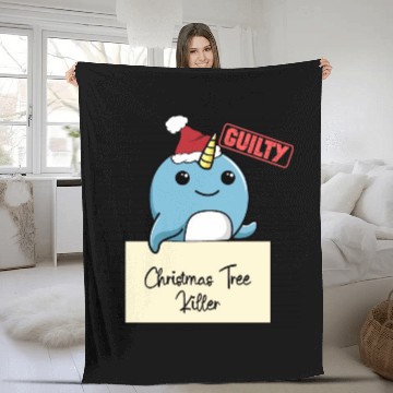 Discover Narwhal christmas funny prison Fleece Blankets