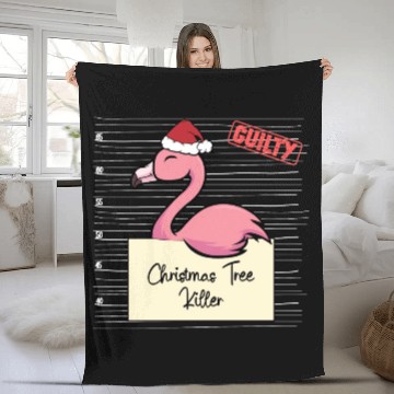 Discover Flamingo christmas funny prison Fleece Blankets