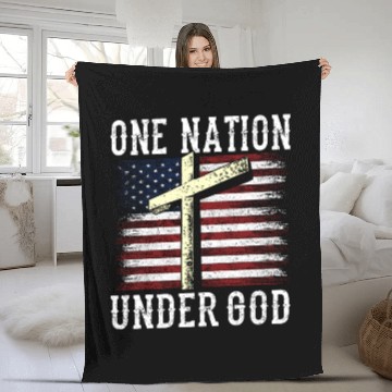 Discover One Nation Under God America US USA American Fleece Blankets