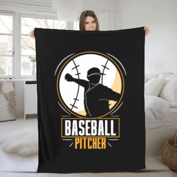 Discover Baseball Pitcher Hobby Player Sayings Fleece Blankets