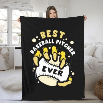 Discover Best Baseball Pitcher Ever Hobby Player Sayings Fleece Blankets