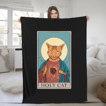 Discover Cat Tarot Design for a Cat Lady or Cat Mom Fleece Blankets