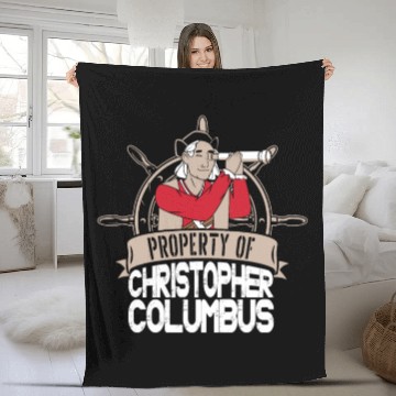 Discover Columbus Day 1492 Helm Telescope Fleece Blankets