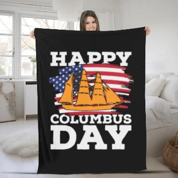 Discover Columbus Day 1492 Fleece Blankets