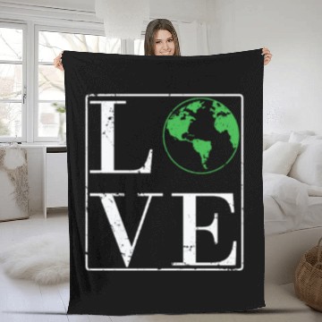 Discover Love Environment Nature Planet Earth Fleece Blankets