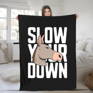 Discover Donkey Slow Your Down Miniature Donkey Farmer Pet Fleece Blankets