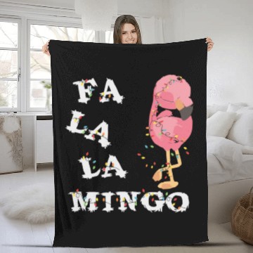 Discover Fa La La Flamingo Family Christmas Fleece Blankets
