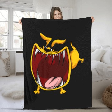 Discover Scary Big Mouth Dog Owners Pet Lover Gift Ideas Fleece Blankets