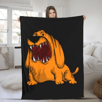Discover Scary Big Mouth Dog Owners Pet Lover Gift Ideas Fleece Blankets
