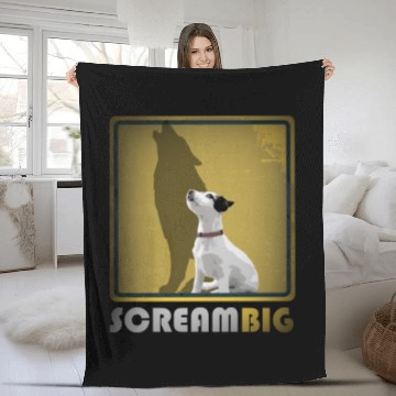 Discover Dog sweet Puppy Jack Russell, Scream Big Wolf Fleece Blankets