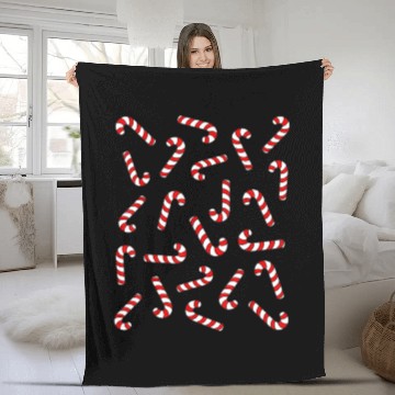 Discover Christmas Candy Cane Kids Candy Canes Pajamas Fleece Blankets