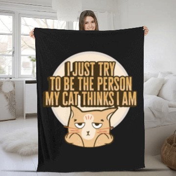 Discover Cat Meme Design for a Cat Lady or Cat Mom Fleece Blankets