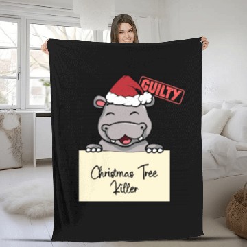 Discover Hippo christmas funny prison Fleece Blankets