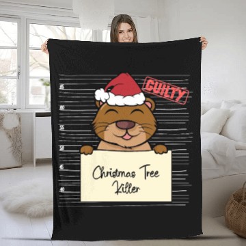 Discover Sea otter christmas funny prison Fleece Blankets