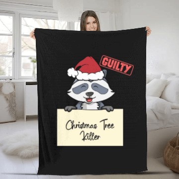 Discover Raccoon christmas funny prison Fleece Blankets
