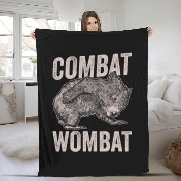 Discover Combat Wombat For A Wombats Lover Fleece Blankets