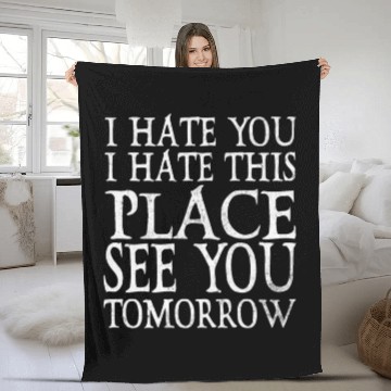 Discover I Hate You I Hate This Fitness Gym Bodybuilding Fleece Blankets