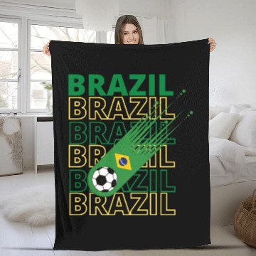 Discover Retro World Brazil Soccer Fleece Blankets