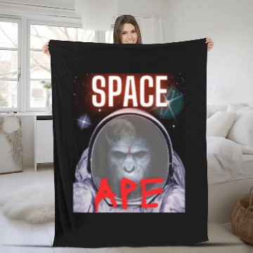 Discover Ape in Space "Wenn Moon?" Fleece Blankets