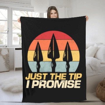 Discover Just The Tip I Promise Archery Arrowhead Bow Fleece Blankets