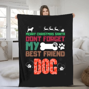 Discover merry christmas santa dont forget my best friend d Fleece Blankets