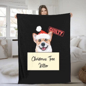 Discover Corgi christmas funny prison Fleece Blankets