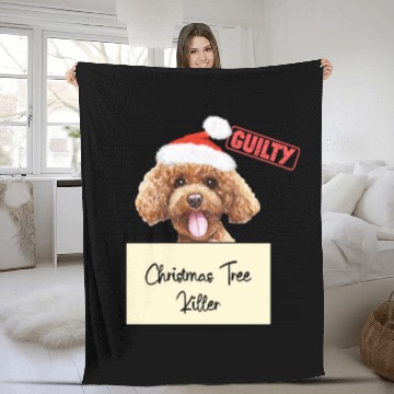 Discover poodle christmas funny prison Fleece Blankets