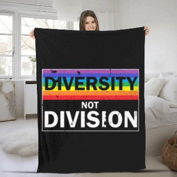 Discover Diversity not Division Peace Love Inclusionn Human Fleece Blankets