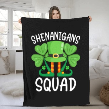 Discover Shenanigans Squad Funny St. Patricks Day Matching Fleece Blankets
