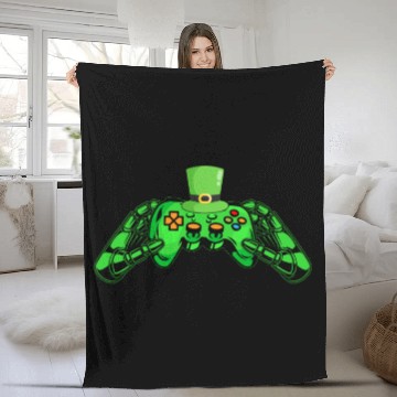 Discover Video Game Controller Irish Gamer Boys St Patricks Fleece Blankets