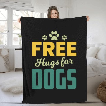 Discover Free Hugs for Dogs Owners Pet Lover Gift Ideas Fleece Blankets