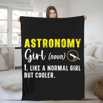 Discover Astronomy Girl Astronomer Constellations Telescope Fleece Blankets