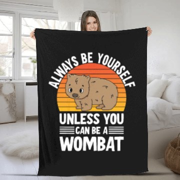 Discover Cute Australian Wombat Quote Wombats Lover Fleece Blankets